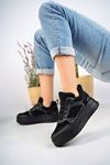 Plain Black Skin Sneakers