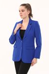 Plus Size Women's Jacket with Pocket Flap Front Button Fastening