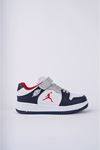 White Navy Blue Garnished Children's Sneakers