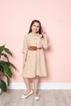 Girl's Dress with Flamed Cuffs