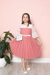Pleated Lace Girl's Dress