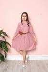 Girl's Dress with Flamed Cuffs