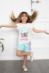 Girl's Printed Shorts Suit