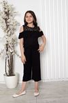 Girl's Jumpsuit with Lace Collar