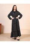 Patterned Women's Dress with Waist Belt