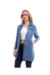 Blue Long Women's Denim Jacket