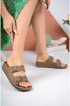 Orthopedic Sole Double Buckle Mink Women's Slippers