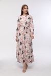 Lined Women's Dress with Waist Belt