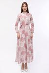 Leaf Patterned Lining Plus Size Evening Dress