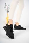 Lace-up Black Tricot Sneakers