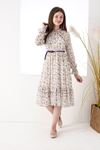 Flower Printed Girl's Dress with Belt