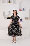 Patterned Chiffon Short Sleeve Girl's Dress