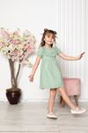 Girl's Dress with Ruffles on the Chest