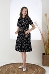 Girl's Dress with Patterned Waist Belt