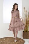 Bat Sleeve Chiffon Girl's Dress