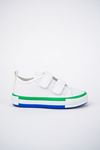 Double Velcro White Kids Shoes