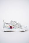 Double Velcro Silver Printed Kids Shoes