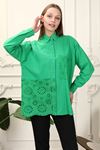 Green Women's Shirt with Pocket Laser