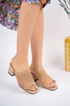 Nut Tricot Women's Slippers with Heel