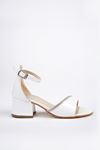 Heeled White Stone Sandals for Girls