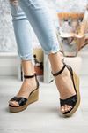 Padded Insole Back Closed Cross Tape Black Skin