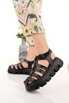 Black Skin Women's Shoes with Padded Sole