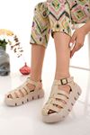 Beige Skin Women's Shoes with Padded Sole
