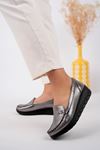 Dolgu Taban Ortopedik Ped Platin Kadın Ayakkabı