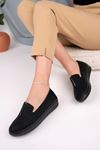 Orthopedic Sole Zipper Detailed Black Shoes