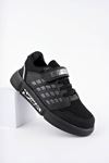 Cırtlı Siyah Tabanı Siyah Çocuk Spor Ayakkabı