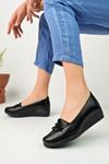 Dolgu Topuk Ortapedik Siyah Kadın Ayakkabı