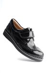 Orthopedic Thermo Sole Velcro Black Patent Leather Kids Shoes