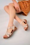Orthopedic Low Insole Women's Sandals with Poles